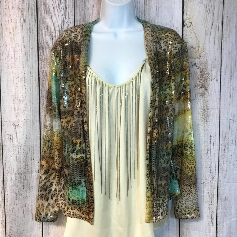 NWT RENE RUIZ OPEN FRONT  TOP BLOUSE 4 - Picture 3 of 9